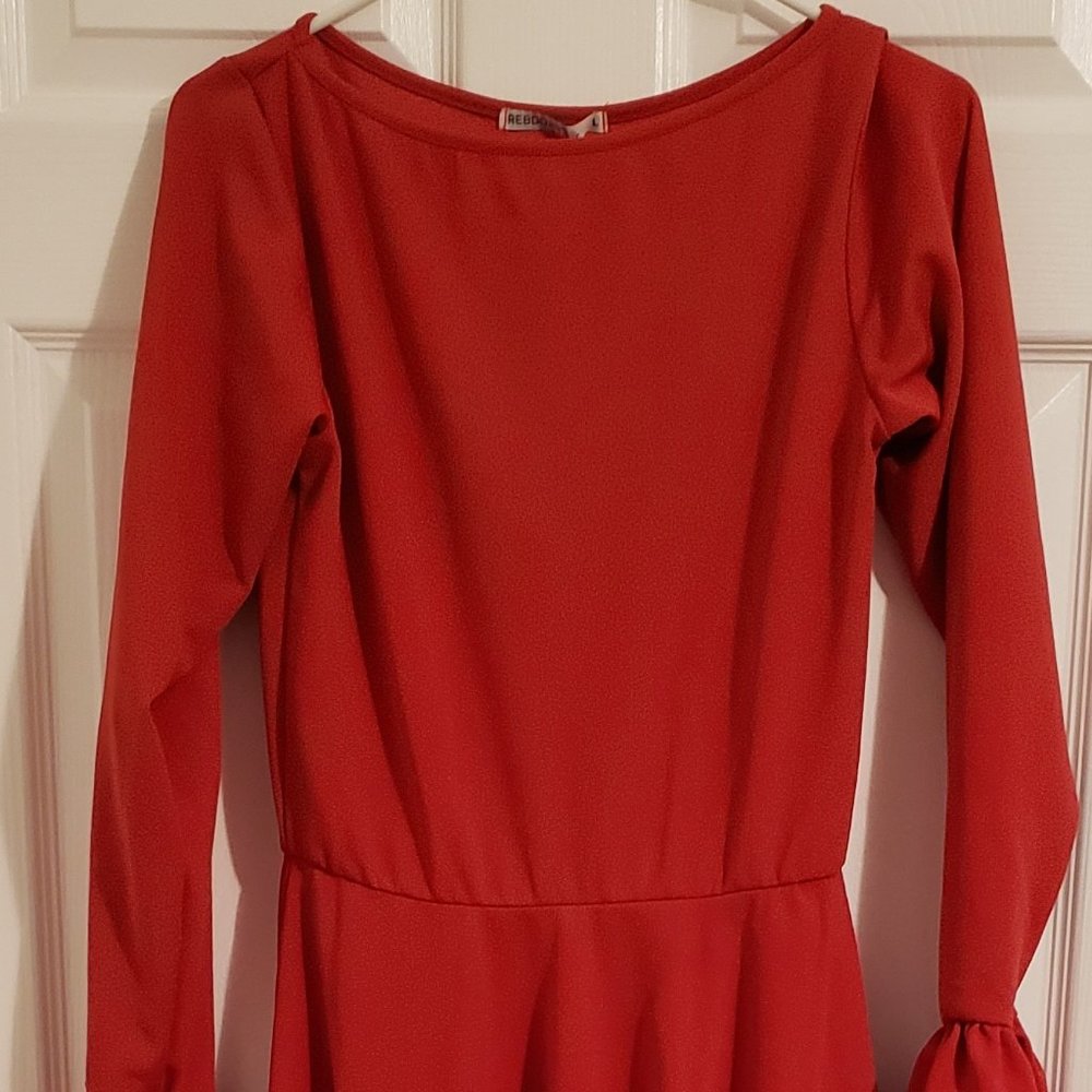 Rebdolls Special Edition Bell Sleeve Ruffled Tie Front Mini Dress NWT Defects